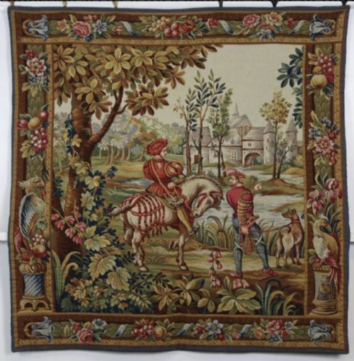 Large Antique Tapestry in the Aubusson Style