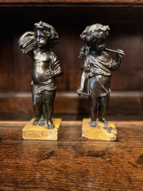 Pair of Early C19th Bronze Figures Depicting Spring