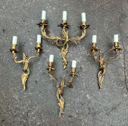 Set of Four Wall Lights in the Rococo Taste