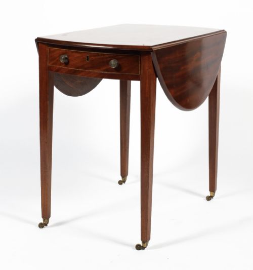 Georgian Mahogany Oval Pembroke Table