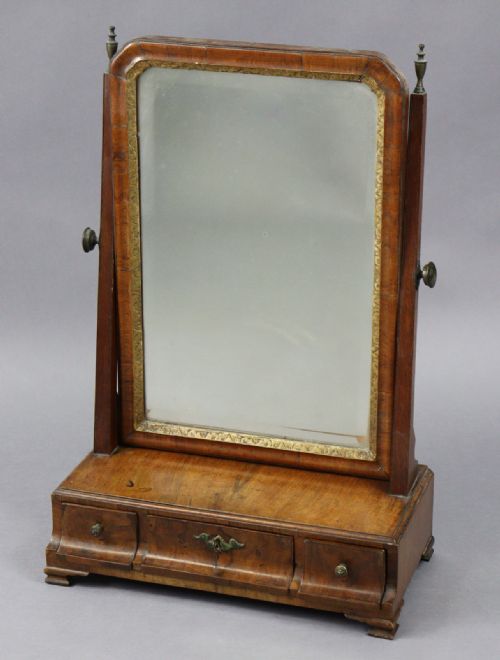 Small C18th Walnut Dressing Mirror
