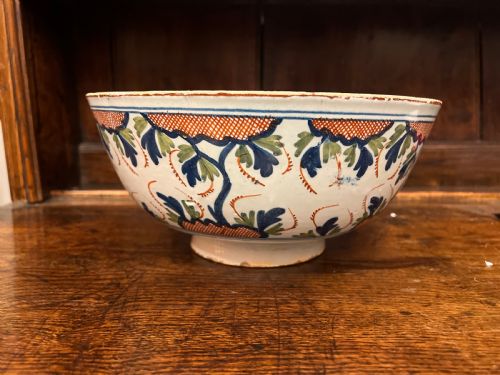 A Large Delft Polychrome Bowl C1760 Bristol