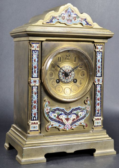 C19th Brass Clock Vincent & Co