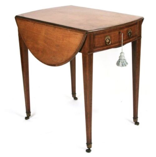 Georgian Satinwood Oval Pembroke Table