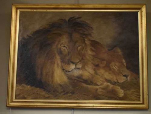 After Sir Edwin Henry Landseer (1802-1873) Oil on Canvas the Lions