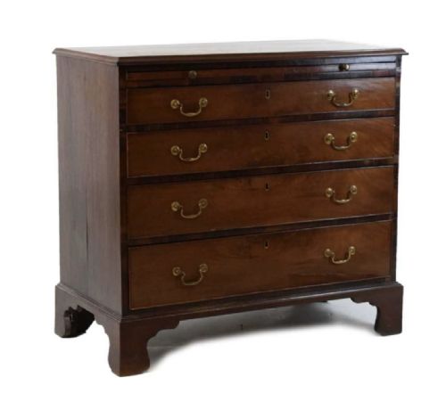 George III Mahogany Small Chest with Brushing Slide