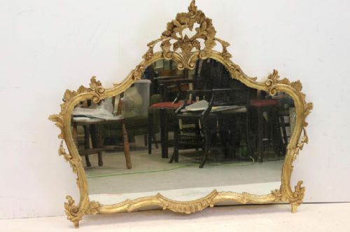 Carved Giltwood Overmantel Mirror