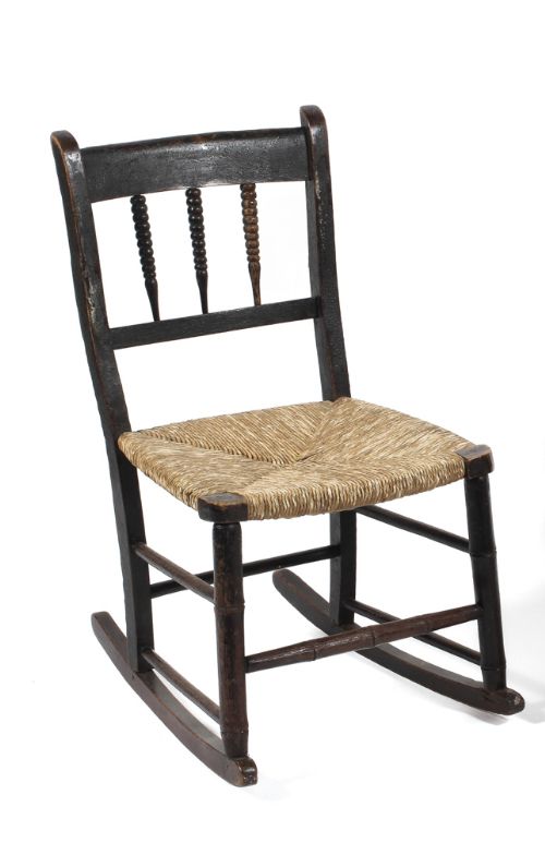 C19th Faux Bamboo and Bobbin Turned Child’s Rocking Chair