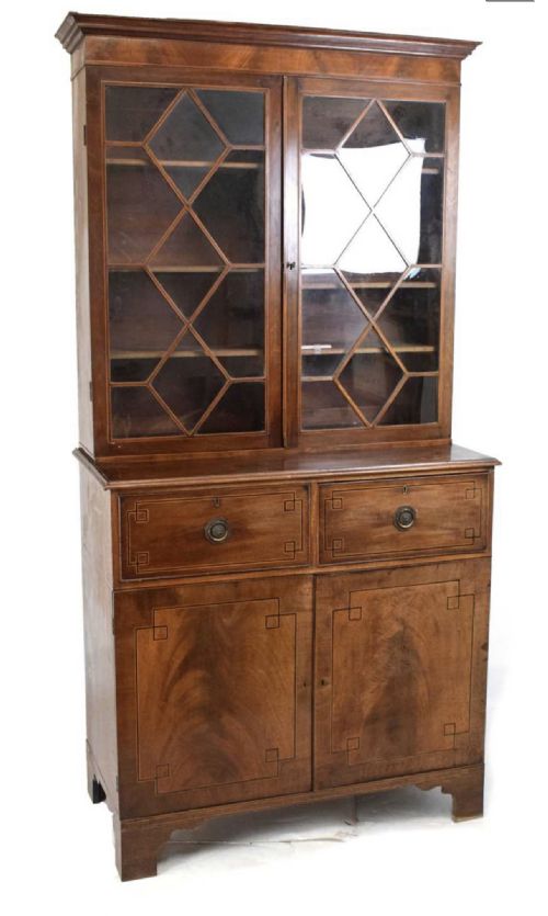 Early C19th Inlaid Mahogany Library Bookcase