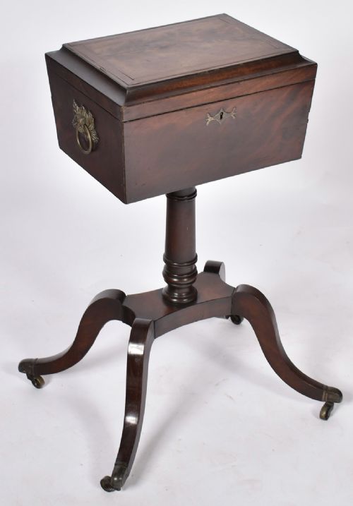 EARLY C19TH SCOTTISH MAHOGANY TEAPOY - ADDITIONAL PHOTO 2