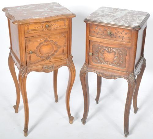 A Near Pair of C19th French Bedside Tables