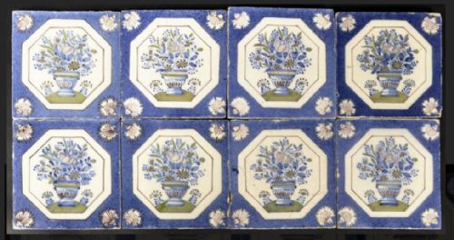 Set of Eight Bristol Delft Tiles