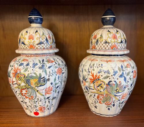 Pair of Delft Vase and Covers Circa 1930s