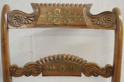 fig 1. C1820-30 Set of four regency faux rosewood brass inlaid beech cane seated chairs