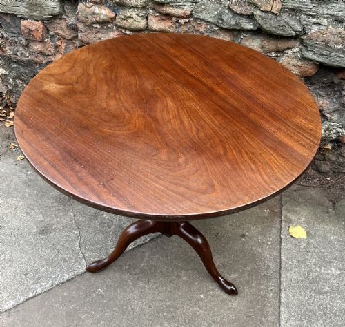 fig 1. C18th single plank top birdcage tripod table in mahogany