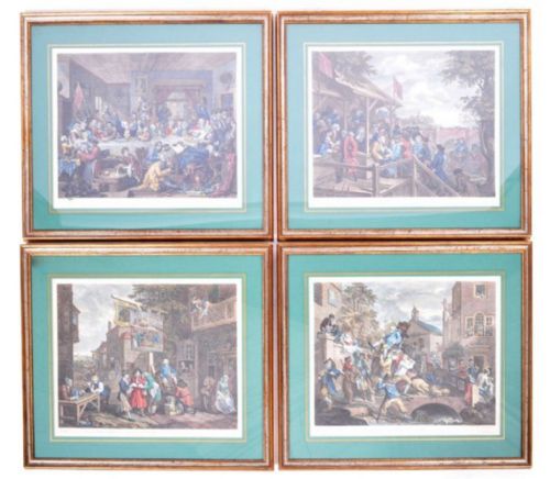 C18th Set of William Hogarth Engravings of the Election