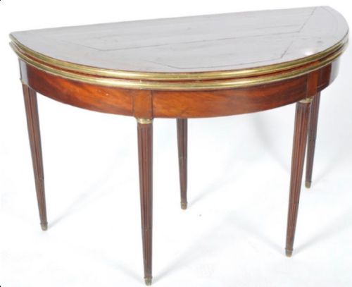 Early C19th French Empire Mahogany and Brass Card/games Table