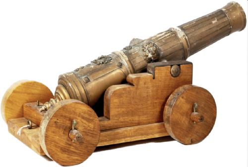 C19th Wooden Model of a Cannon