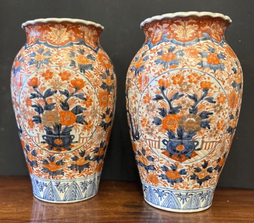 Pair of C19th Imari Vases