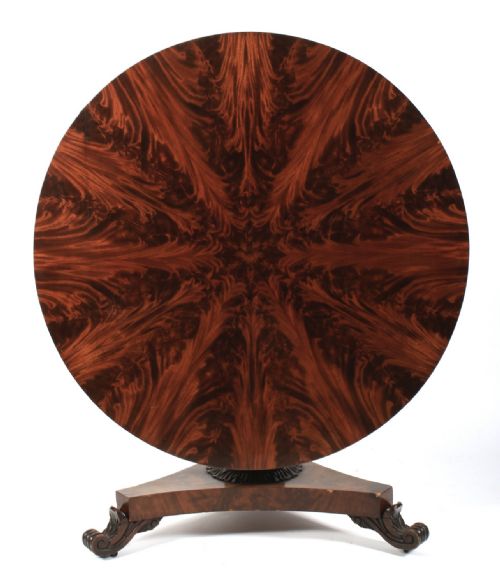 William IV Aflame Mahogany Circular Dining Table