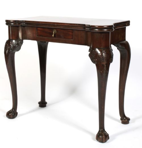 George II Mahogany Card Table with Cabriole Legs