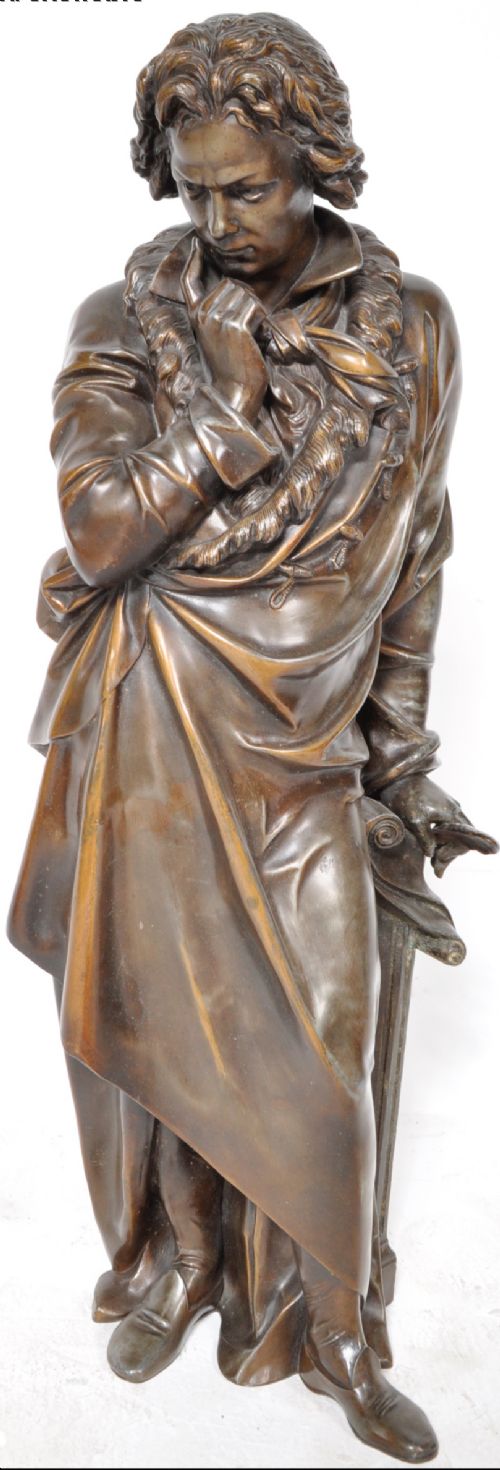 C19th Large Bronzed Spelter Figure of Beethoven