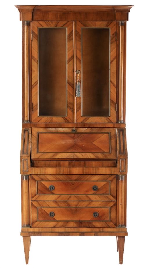 Italian Walnut Bureau Bookcase of Nice Small Proportions