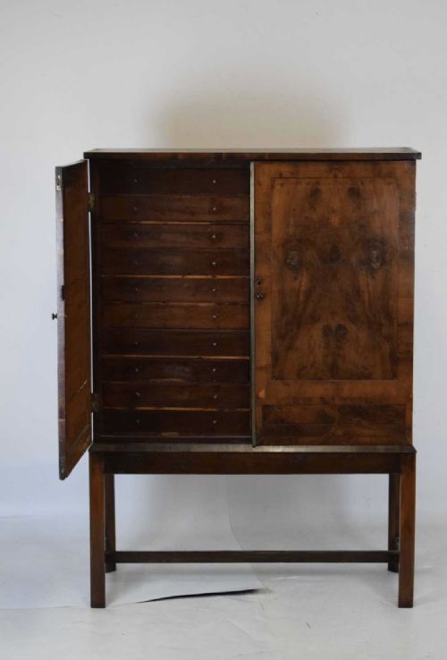 fig 1. George III yew wood cabinet of 20 drawers