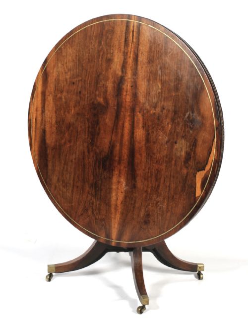 A Fine Rosewood and Brass Circular Breakfast or Centre Table