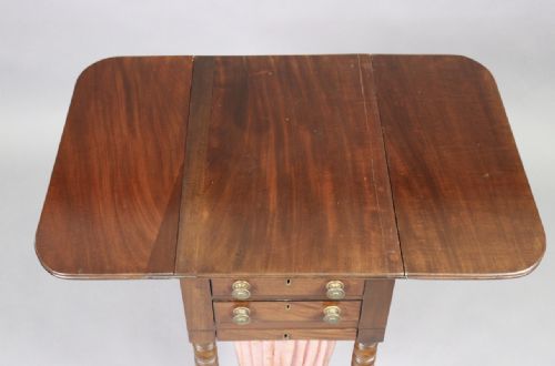 C19TH MAHOGANY DROP LEAF WORK TABLE - ADDITIONAL PHOTO 2