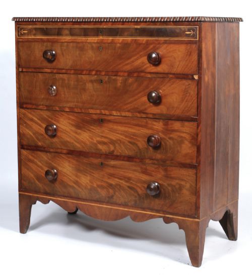 Early C19th Mahogany Inlaid Chest of Drawers
