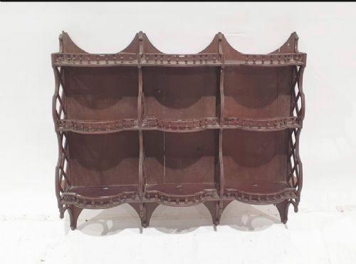 C19TH THREE TIER FRETWORK CHIPPENDALE STYLE WALL SHELVES - ADDITIONAL PHOTO 1