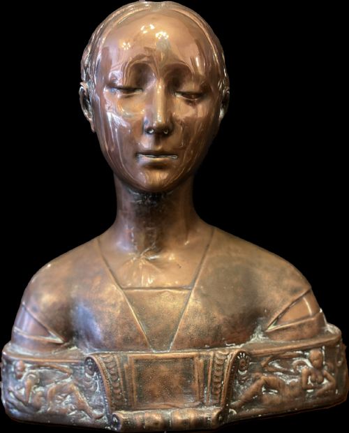 C19th Copper Bust of a Renaissance Princess