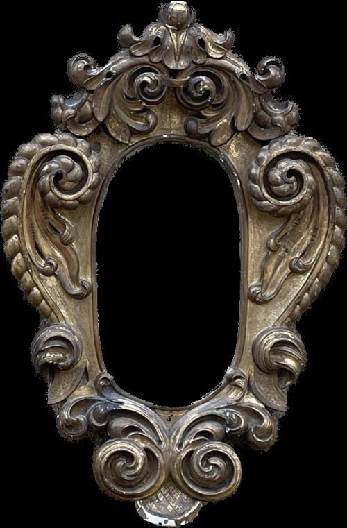A LARGE BOROQUE STYLE CARVED WOODEN MIRROR