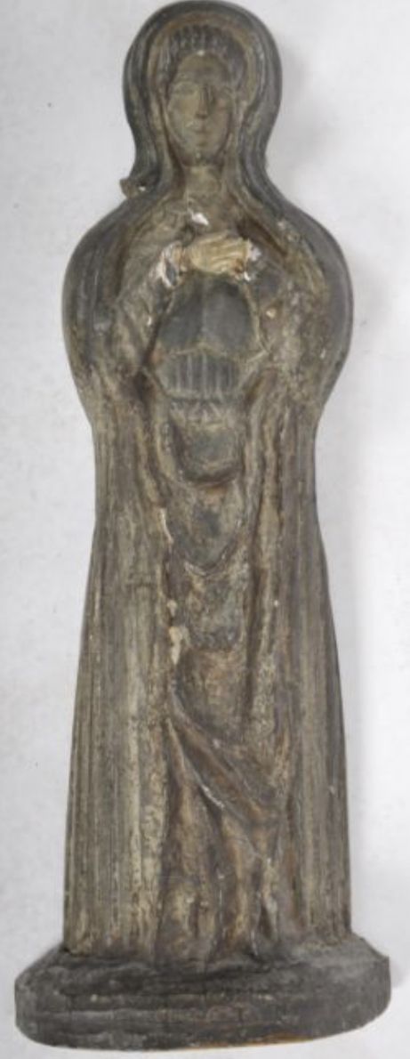 Large C19th Carved Wooden Figure of Mary