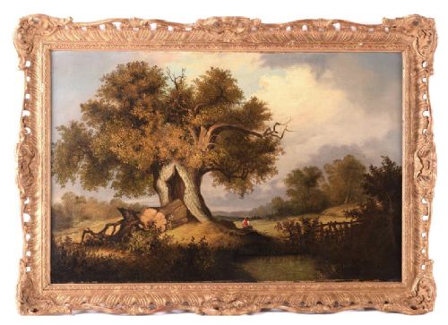Landscape Oil Painting on Canvas by John Berney Ladbrooke ( 1803-1879 )