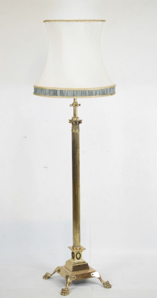 Edwardian Corinthian Column Brass Standard Lamp