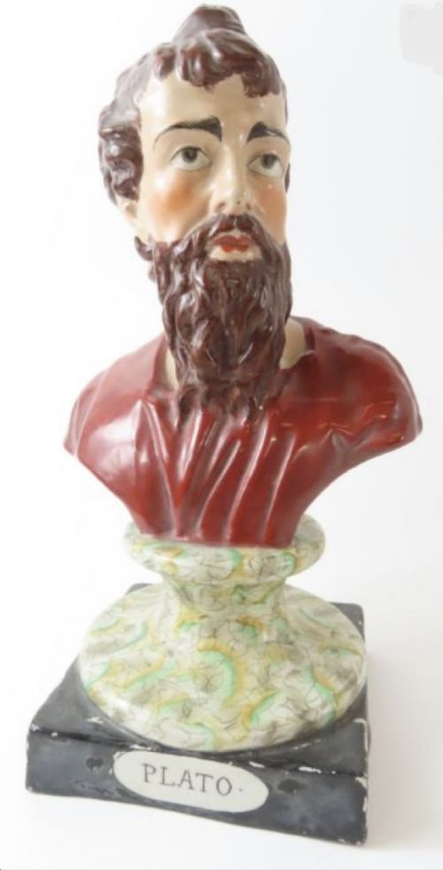 C19th Pottery Bust of Plato by Enoch Wood