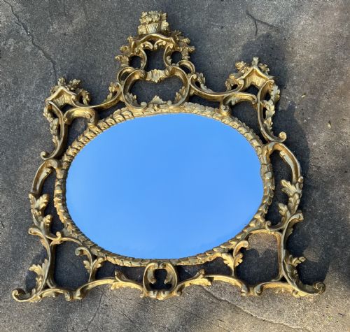 Italian Carved Giltwood Mirror in the Rococo Taste