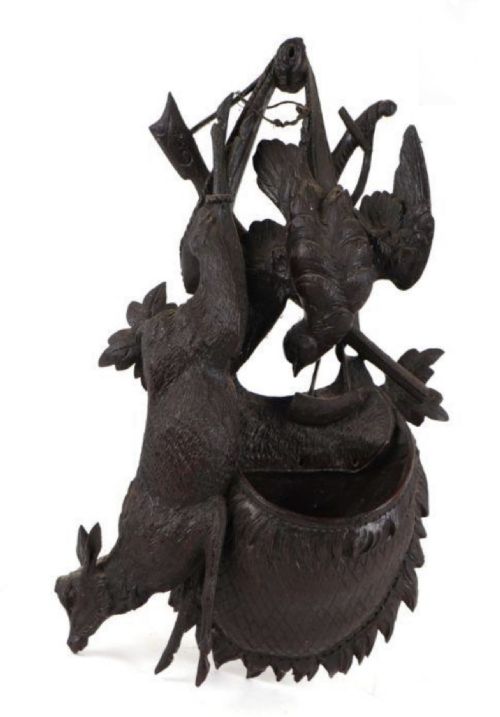 C19th Black Forest Wall Plaque Depicting Game and Weapons