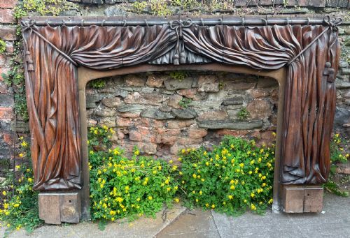 C19th Oak Carved Curtains