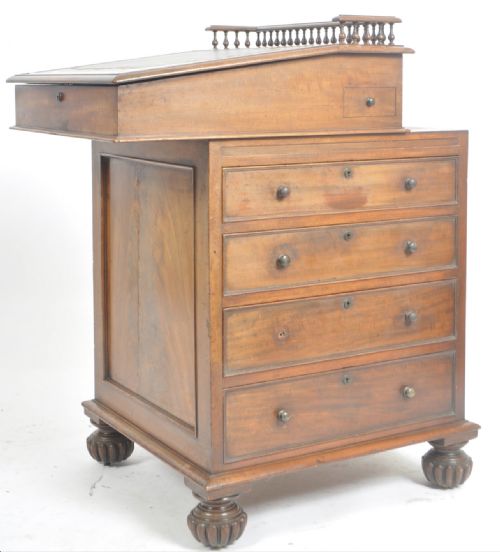 A WILLIAM IV MAHOGANY SLIDING TOP DAVENPORT - ADDITIONAL PHOTO 4