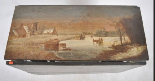 A C17TH DUTCH HINDELOOPEN OAK DROP LEAF TABLE OF SMALL SIZE WITH PAINTED LEAVES AND TOP - ADDITIONAL PHOTO 2