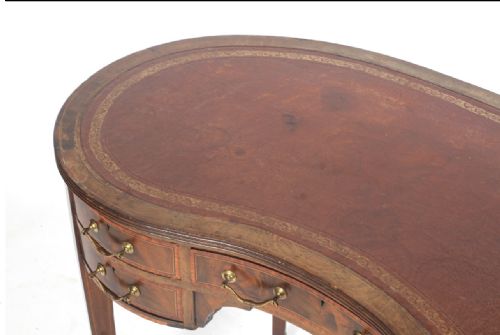 EDWARDIAN KIDNEY SHAPED LADIES WRITING DESK - ADDITIONAL PHOTO 1