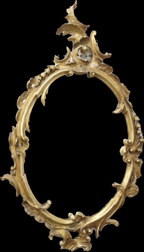 Large Italian Giltwood Rococo Oval Wall Mirror