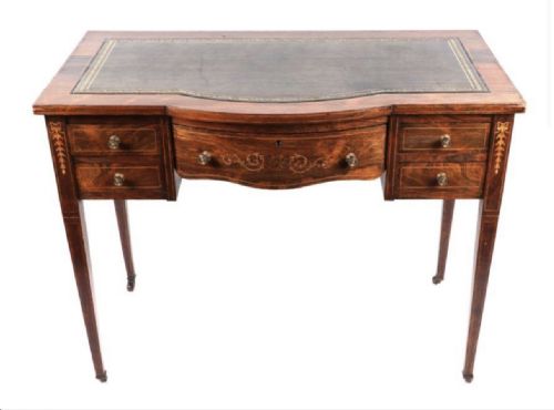 Late C19th Inlaid Rosewood Writing Table