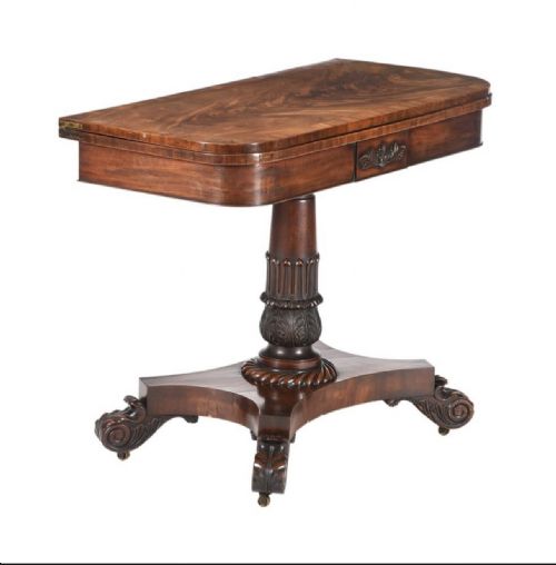 William IV Tea Table Mahogany and Carved