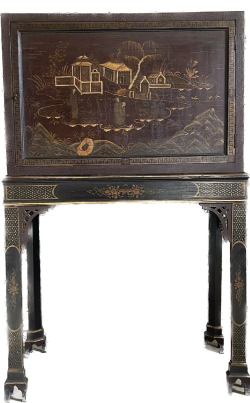 Early C20th Cabinet on Stand with Overal Chinoiserie Decoration
