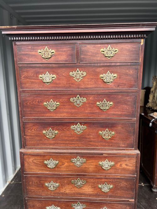 fig 1. C19th Mahogany chest on chest Tallboy