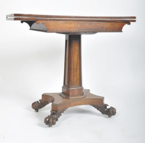 C19th Rosewood Pedestal Tea Table